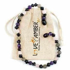 Adult Gaia Amethyst Rose Quartz Labradorite Baltic Amber Anklet