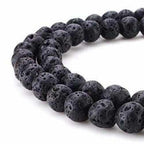 Adult Glam Rock Baltic Amber Tigers Eye Lava Volcanic Stone Stretch Bracelet