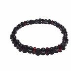 Adult Gothic Rock Baltic Amber Hematite Lava Volcanic Rock Stretch Bracelet