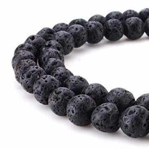 Adult Gothic Rock Baltic Amber Hematite Lava Volcanic Rock Stretch Bracelet