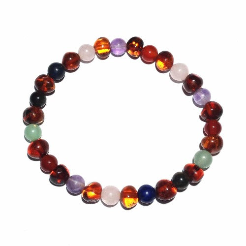 Adult Lullaby Amber Gemstone Stretch Sleep Bracelet
