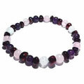 Adult Midnight Tara Moon Baltic Amber Moonstone Amethyst Rose Quartz Stretch Bracelet