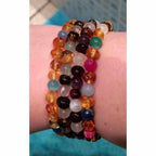Adult Midnight Tara Moon Baltic Amber Moonstone Amethyst Rose Quartz Stretch Bracelet