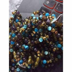 Adult Ocean Green Baltic Amber Amethyst Blue Cats Eyes Calming Anklet