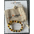 Adult Pebble Beach Mixed Baltic Amber Stretch Bracelet