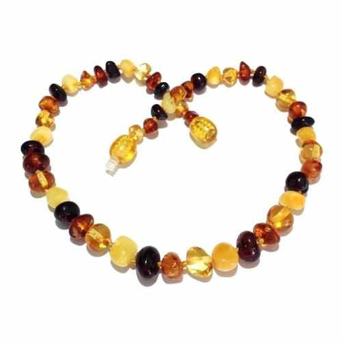 Adult Pebble Beach Polished Mixed Baltic Amber Necklace