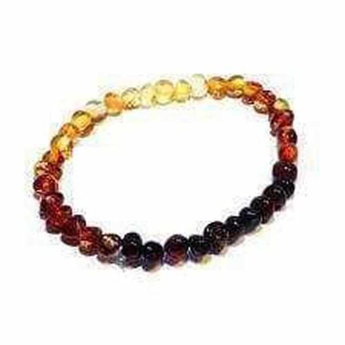 Adult Rainbow Bright Mixed Baltic Amber Stretch Bracelet