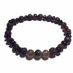 Adult Rock God Baltic Amber Labradorite Lava Volcanic Stretch Bracelet