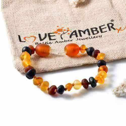 Adult Shingle Raw Mixed Baltic Amber Anklet