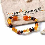 Adult Shingle Raw Mixed Baltic Amber Anklet