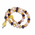 Adult Tara Honey Baltic Amber Amethyst Rose Quartz Necklace 60cm (XL)