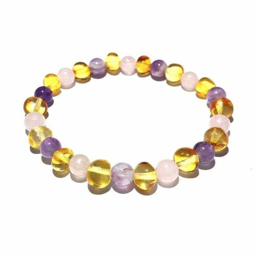 Adult Tara Honey Baltic Amber Gemstone Stretch Bracelet