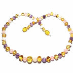 Adult Tara Moon Amber Moonstone Amethyst Rose Quartz Necklace