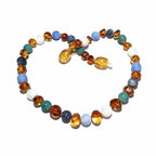 Boy Girl Atlantis Blue White Agate Honey Baltic Amber Necklace