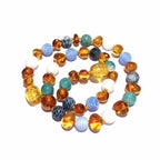 Boy Girl Atlantis Blue White Agate Honey Baltic Amber Necklace