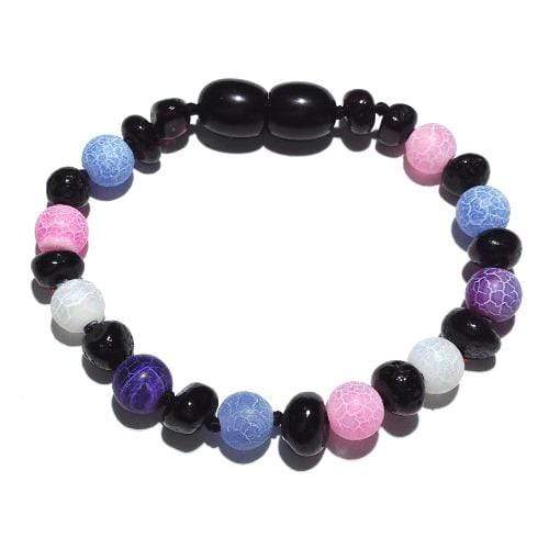 Child All Sorts Pink Purple Agate Cherry Baltic Amber Anklet Bracelet