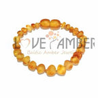 Child Bees Knees Raw Honey Baltic Amber Anklet Bracelet