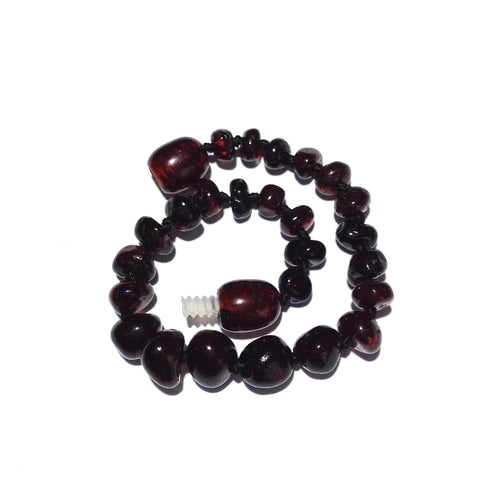 Child Blackforest Polished Dark Cherry Baltic Amber Anklet Bracelet