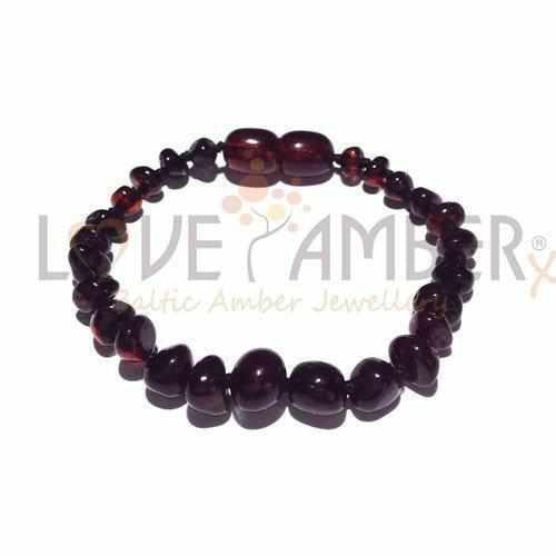 Child Blackforest Polished Dark Cherry Baltic Amber Anklet Bracelet