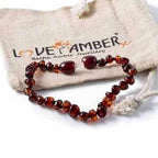 Child Blackforest Polished Dark Cherry Baltic Amber Anklet Bracelet