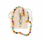 Child Blossom Honey Baltic Amber Purple Howlite Lapis Lazuli Quartz Necklace