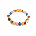Child Blossom Howlite Lapis Lazuli Quartz Honey Baltic Amber Anklet Bracelet 20cm (XXL)