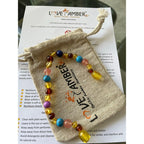 Child Blossom Howlite Lapis Lazuli Quartz Honey Baltic Amber Anklet Bracelet