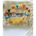Child Blossom Howlite Lapis Lazuli Quartz Honey Baltic Amber Anklet Bracelet