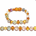 Child Brigid Fluorite and Honey Baltic Amber Anklet Bracelet