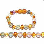 Child Brigid Fluorite and Honey Baltic Amber Anklet Bracelet