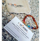 Child Chakra Gemstone Polished Cognac Baltic Amber Anklet Bracelet