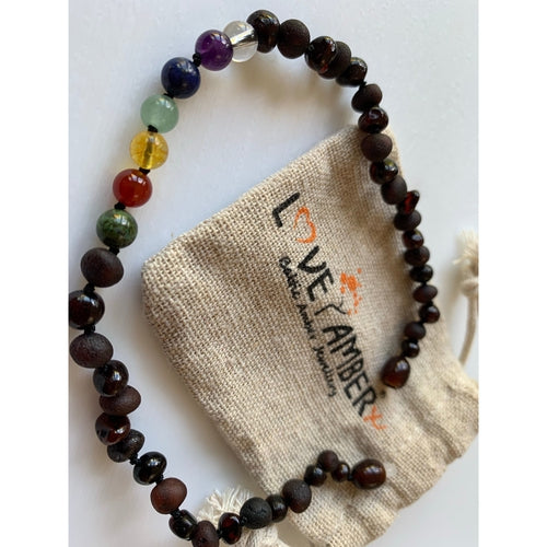 Child Chakra Rainbow After The Storm Mixed Cherry Baltic Amber Necklace