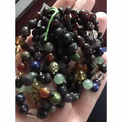 Child Chakra Rainbow After The Storm Mixed Cherry Baltic Amber Necklace