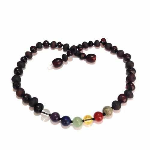 Child Chakra Rainbow After The Storm Mixed Cherry Baltic Amber Necklace