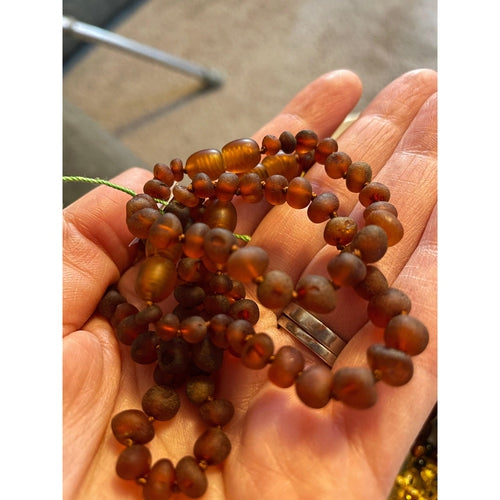 Child Cocoa Raw Cognac Baltic Amber Anklet Bracelet