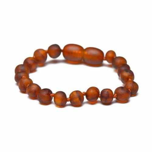 Child Cocoa Raw Cognac Baltic Amber Anklet Bracelet 20cm (XXL)