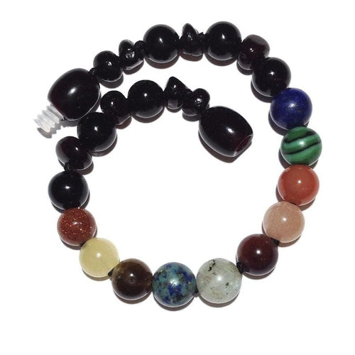 Child Cosmos Solar System Shungite Gemstone Baltic Amber Anklet Bracelet