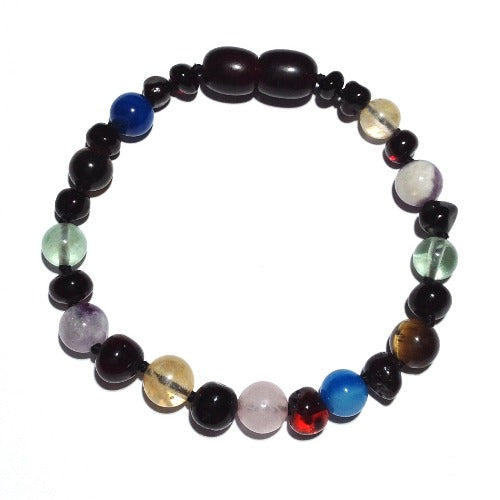 Child Dark Solace Amber Gemstone Anxiety Stress Anklet Bracelet