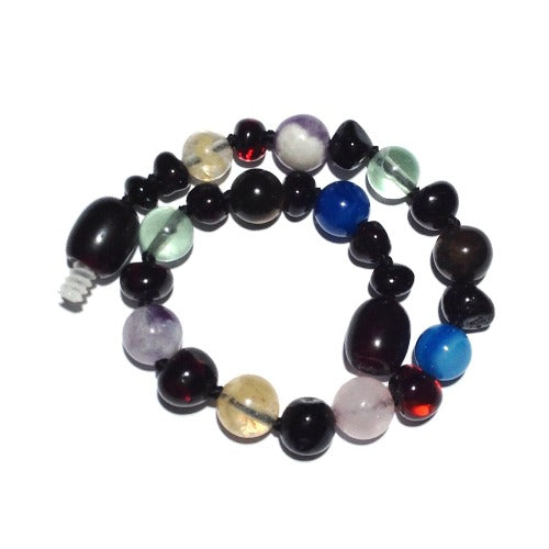 Child Dark Solace Amber Gemstone Anxiety Stress Anklet Bracelet