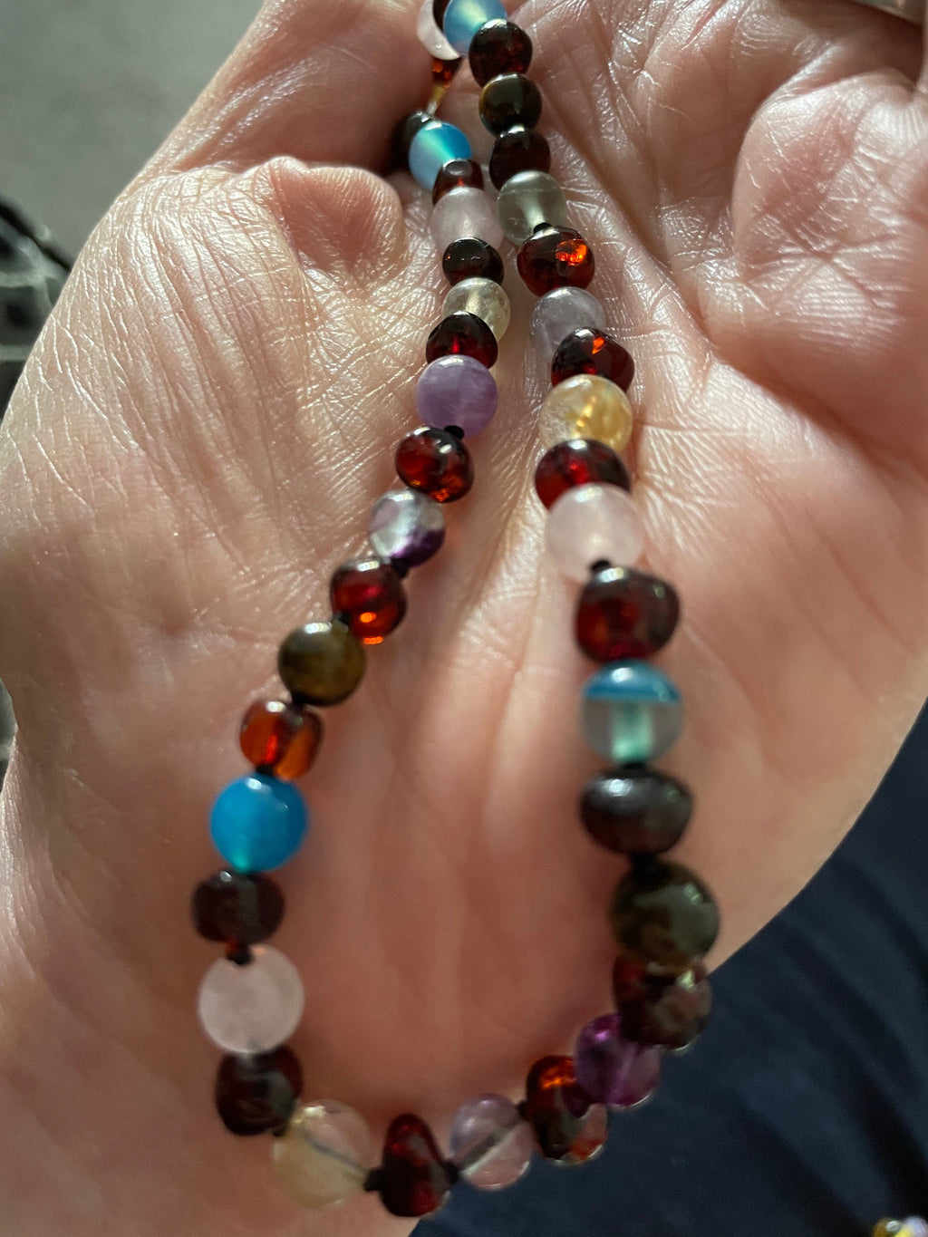 Child Dark Solace Amber Gemstone Anxiety Stress Necklace