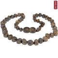 Child Enchanted Raw Green Baltic Amber Necklace 40cm (XXL)