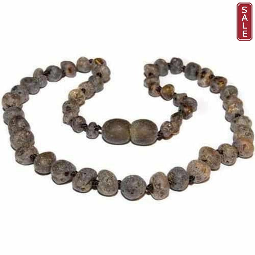 Child Enchanted Raw Green Baltic Amber Necklace 40cm (XXL)