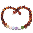 Child Freya Aquamarine Rose Quartz Amethyst Moonstone Citrine Peridot Cognac Baltic Amber Necklace