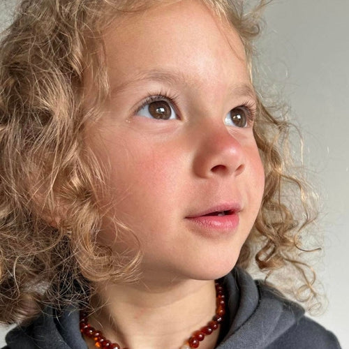 Child Freya Aquamarine Rose Quartz Amethyst Moonstone Citrine Peridot Cognac Baltic Amber Necklace