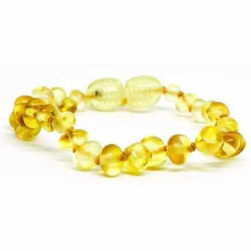 Child Goldirocks Polished Lemon Baltic Amber Anklet Bracelet