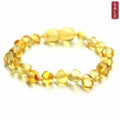 Child Goldirocks Polished Lemon Baltic Amber Anklet Bracelet 19cm (XXL)