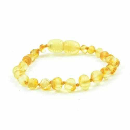 Child Goldirocks Polished Lemon Baltic Amber Anklet Bracelet