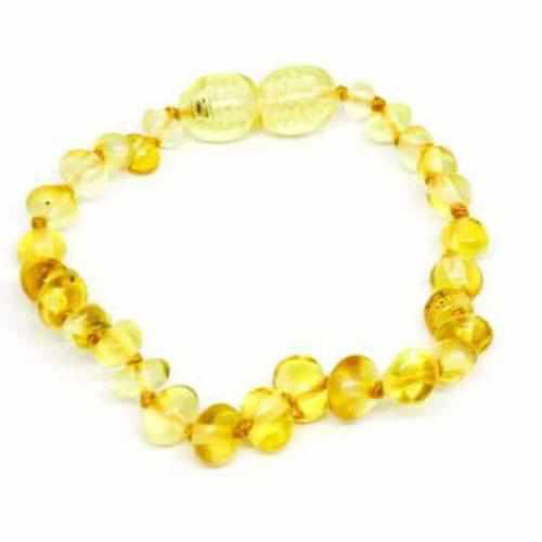 Child Goldirocks Polished Lemon Baltic Amber Anklet Bracelet