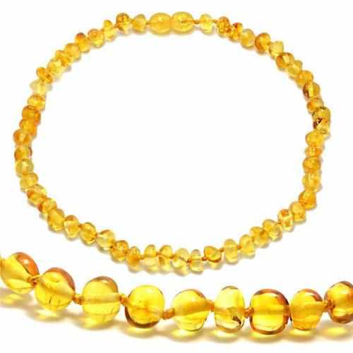 Child Goldirocks Polished Lemon Baltic Amber Bead Necklace