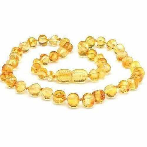 Child Goldirocks Polished Lemon Baltic Amber Bead Necklace
